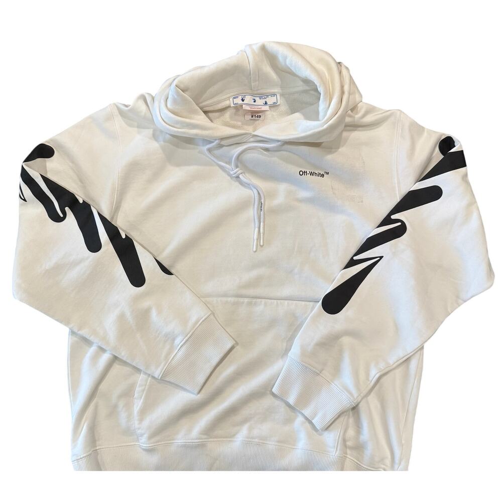 Off White Wave Diag Slim Pullover Hoodie *NEW WITH TAGS*SIZE L
